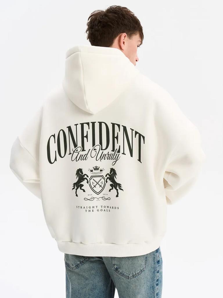 Men's Oversized Printed Hoodie Long Sleeve Casual Fleece Pullover Sweatshirt