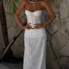 Three-dimensional jacquard texture shoulder spice girl sexy gathering chest steel ring tube top