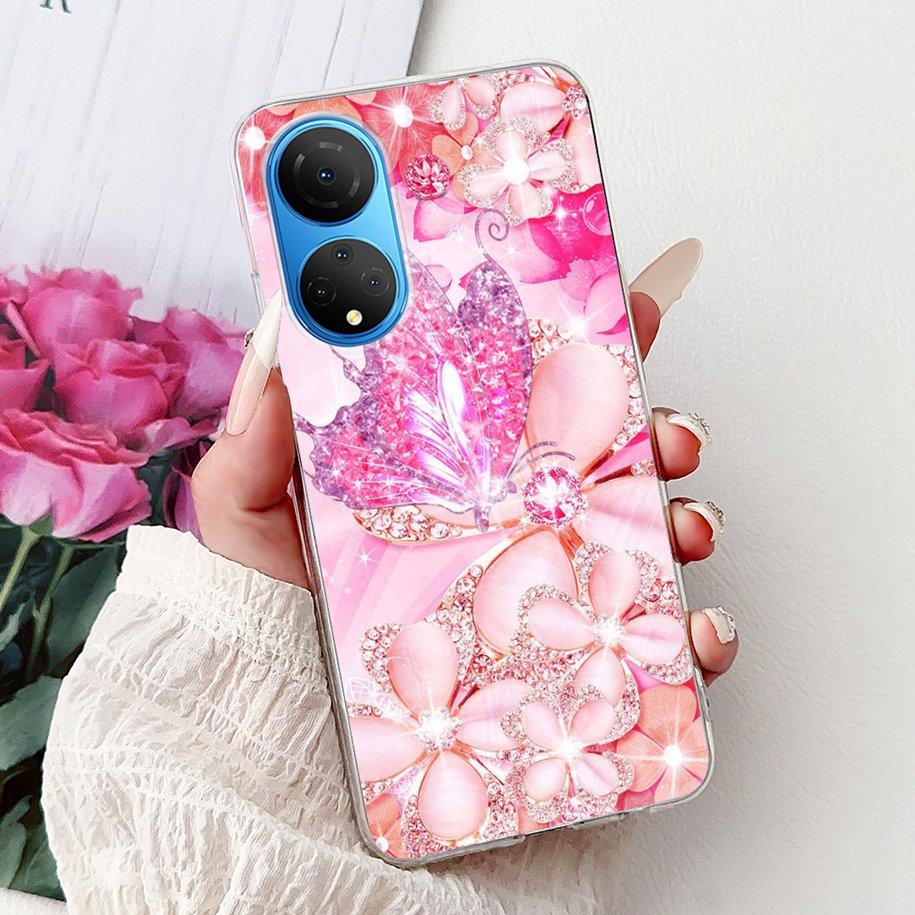 For Honor X7 2022 Case CMA-LX2 CMA-LX1 CMA-LX3 Shockproof Cover Fashion Butterfly Soft Phone Case For HonorX7 X 7 HonorX7 Bumper