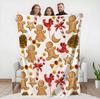 Red Santa Claus Christmas Gift Print Throw Blanket,Living Room,Family Lounge Christmas Celebration,Anniversary Present