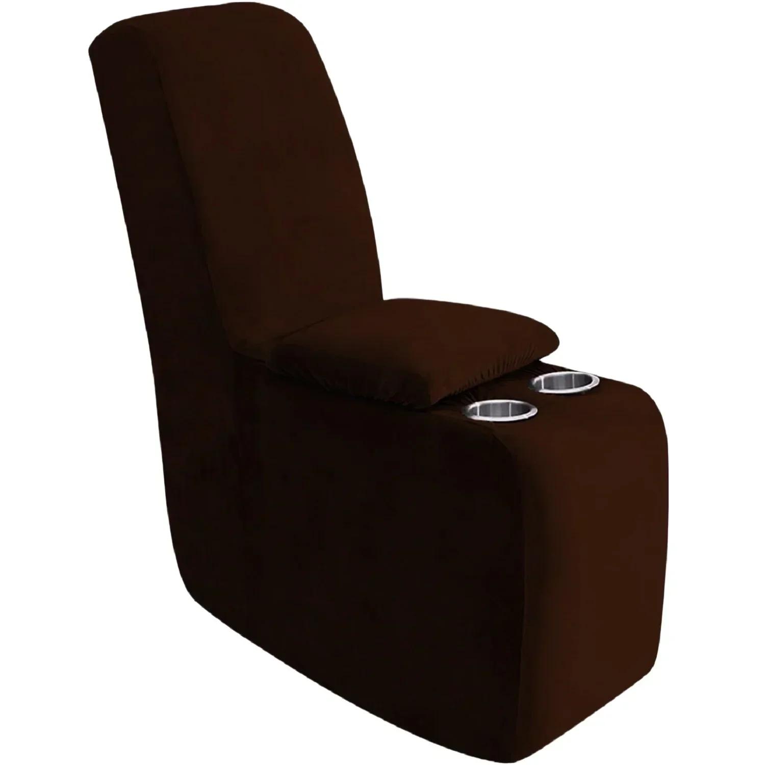 

Plush Velvet Storage Console Cover with Cup Holders 2-Piece for Recliner Sofa Slipcover Thick Reclining Couch Cover 1 Console Cover