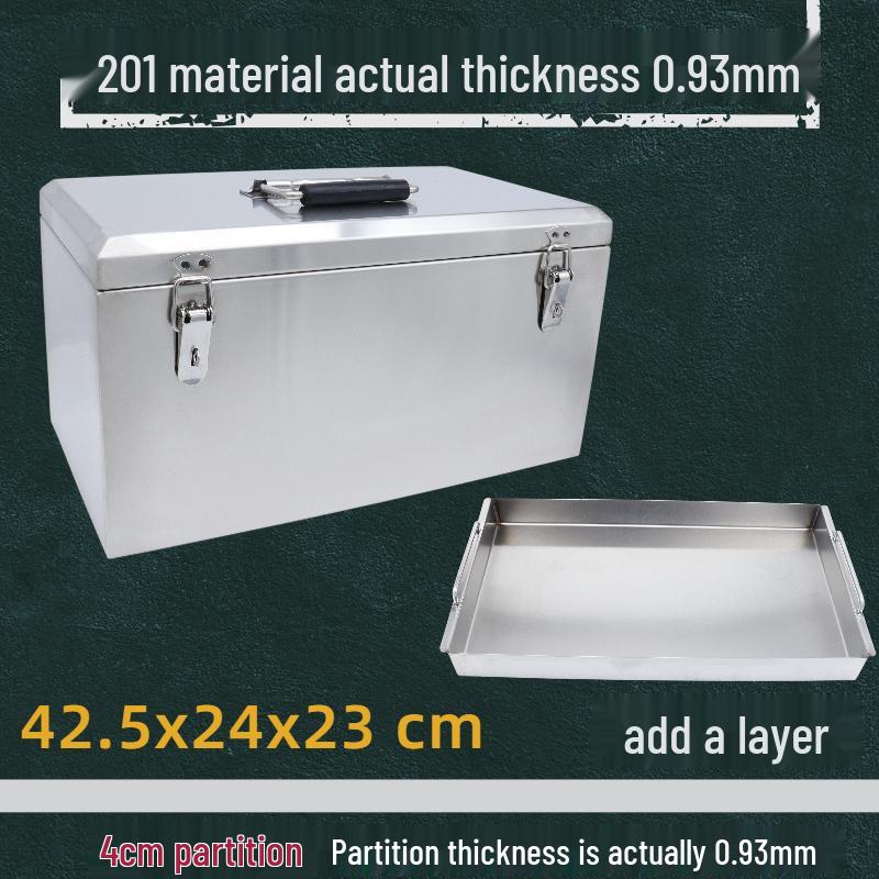 Große, wasserdichte Werkzeugkiste aus 304 Edelstahl - Fahrzeugmontierte Aufbewahrung für Kleingeräte