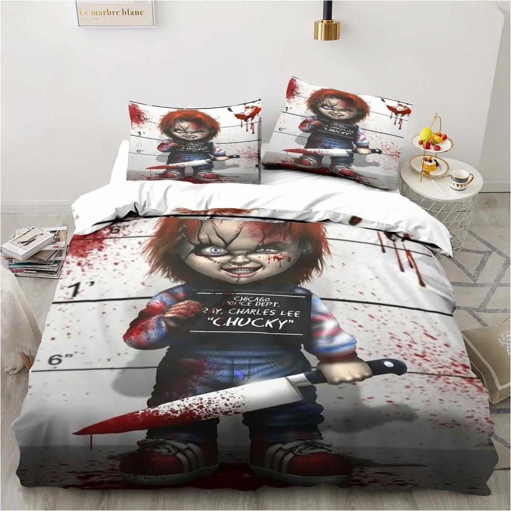 Horror Movie Cover Digital Print Polyester Bedding Sets Child Kids Covers Boys Bed Linen Set For Teens King Size Bedding Set