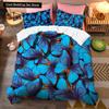 Colorful Beautiful Butterfly Bedding Set Flying Animal Duvet Cover Set Pillowcase Soft Polyester Comforter Set for Women Girls