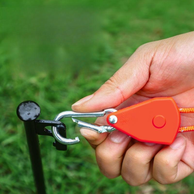 Outdoor windproof rope camping fixed tent canopy reflective wind rope with metal pulley adjustable buckle thickening tensioner