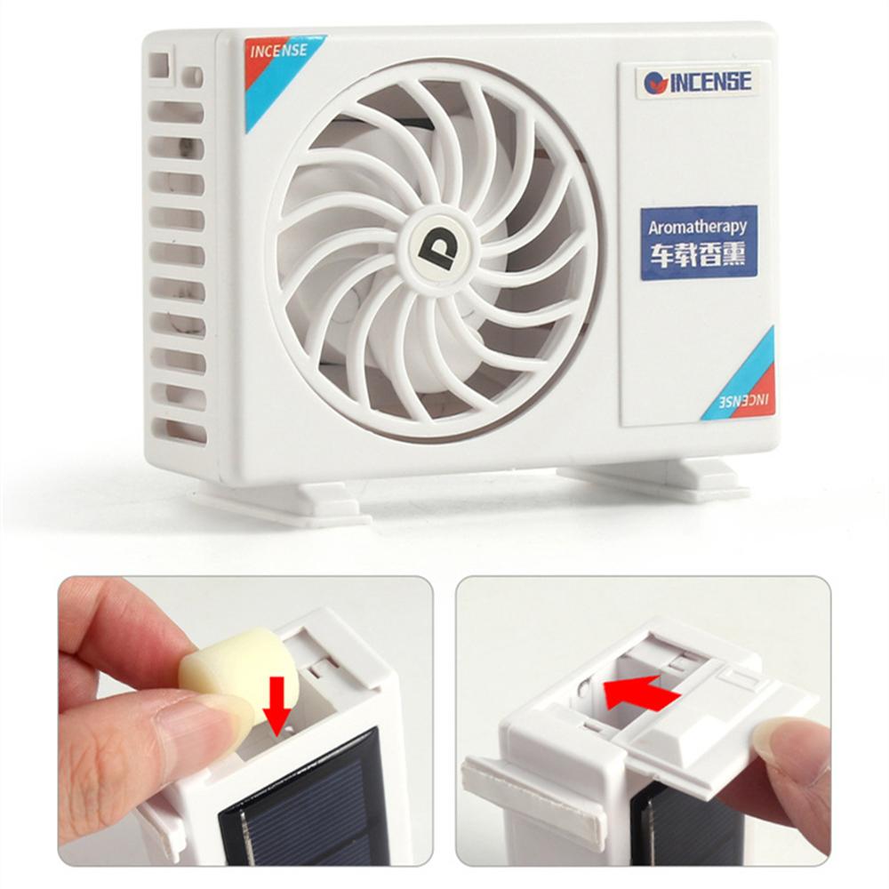 Air Conditioner Model Car Air Freshener Dashboard Solar Energy Fan Diffuser Air Vent Clip Air Conditioner Shape Fragrance