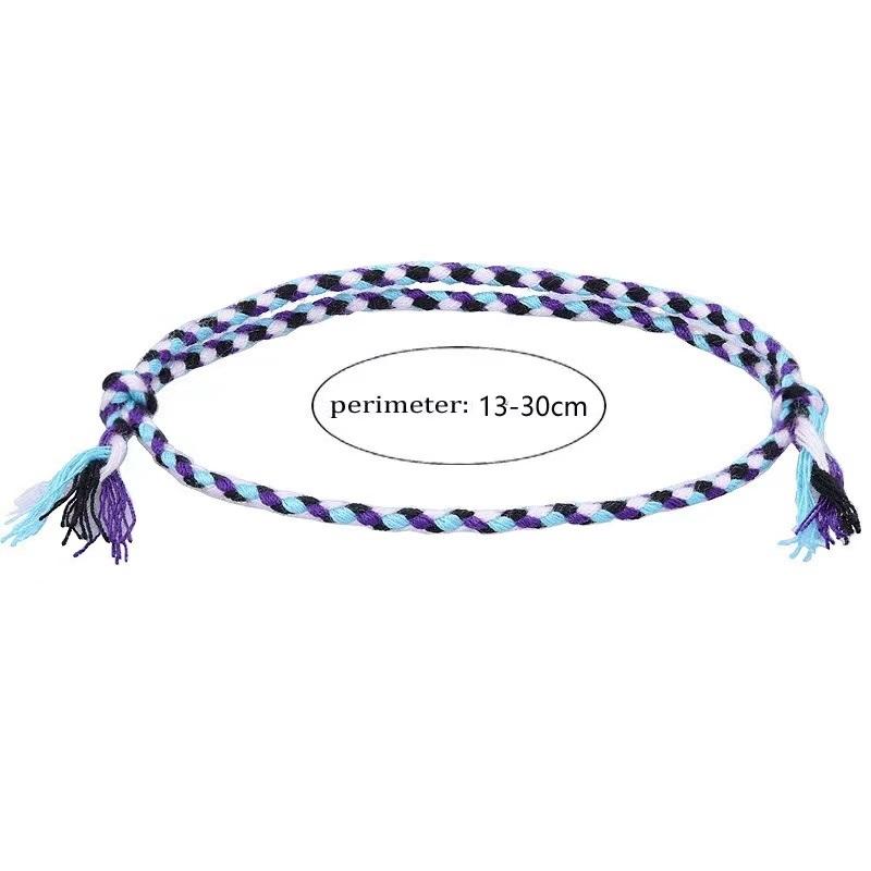 Boho Four Strand Color Handmade Waterproof Woven Thread Wrap Bracelet Simple Rope Knot Bracelet Friendship Bracelets