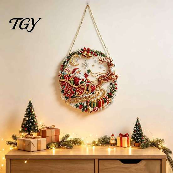 Hanging Ornaments for Bedroom Xmas Snowman Ornament, Round Acrylic Santa Reindeer Seasonal Party Decor Christmas Door Sign Festive Window Wall Tree