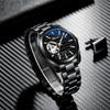 CHENXI Men's Luminous Waterproof Skeleton Automatic Mechanical Watch with Steel Band