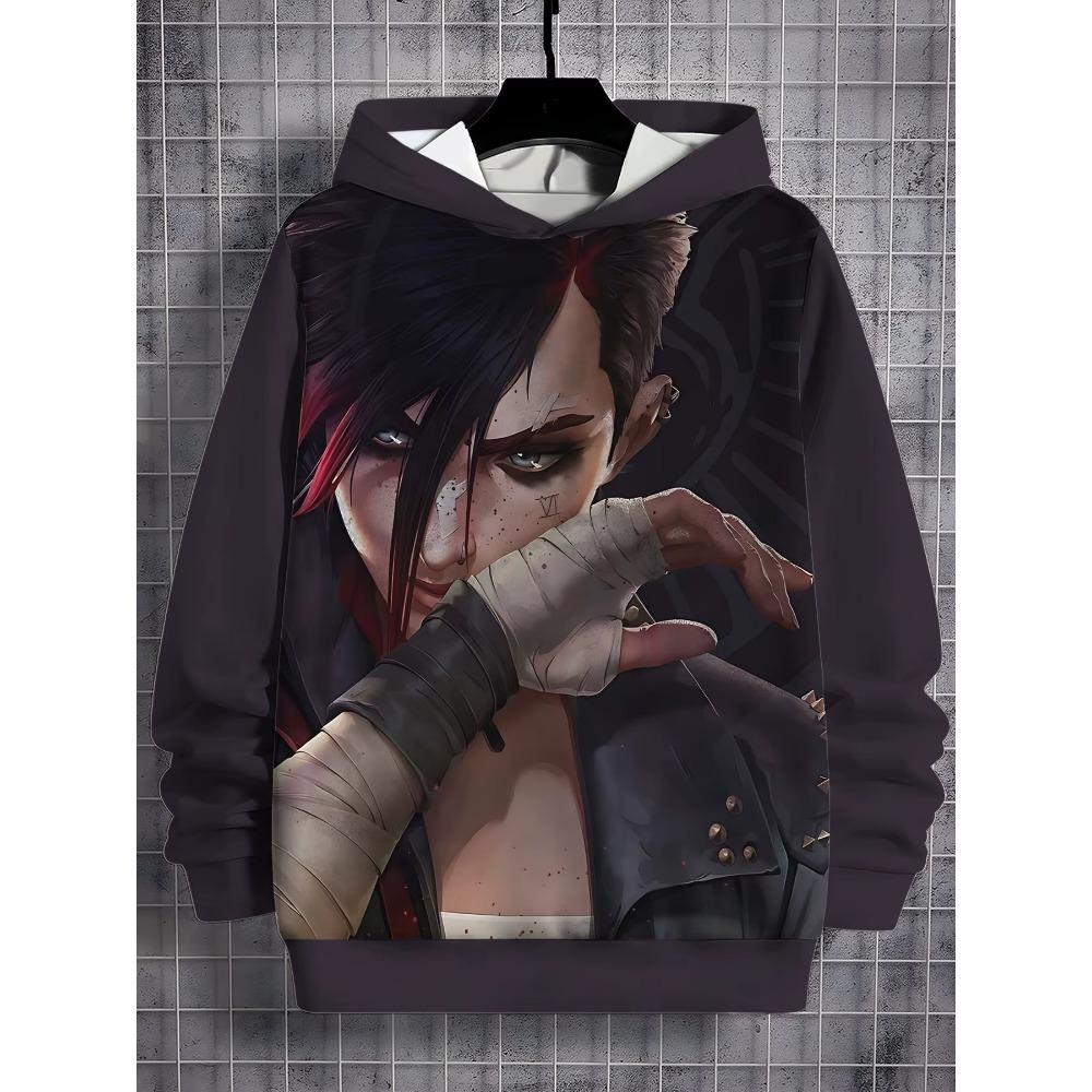 

Аніме Гра Arcane Jinx 3D Друк Худі Чоловічі Жіночі Модні Толстовки Жіночі Світшоти Унісекс Спортивний Костюм Пуловери Одяг Lol M