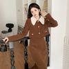 Autumn/Winter 2025 Corduroy Two-Piece Set for Plus Size Girls - Slimming & Stylish