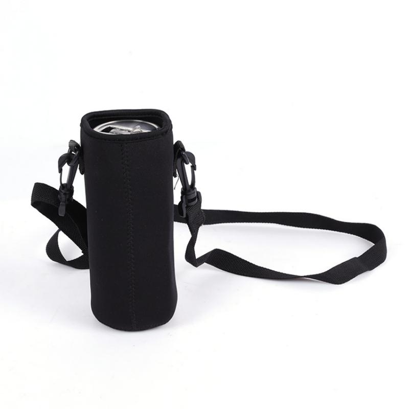 2000ML Water Bottle Cover Carryall Pouch w/Strap Neoprene Water Bottle Carrier Insulated Carryall Pouch Holder Shoulder Strap Black