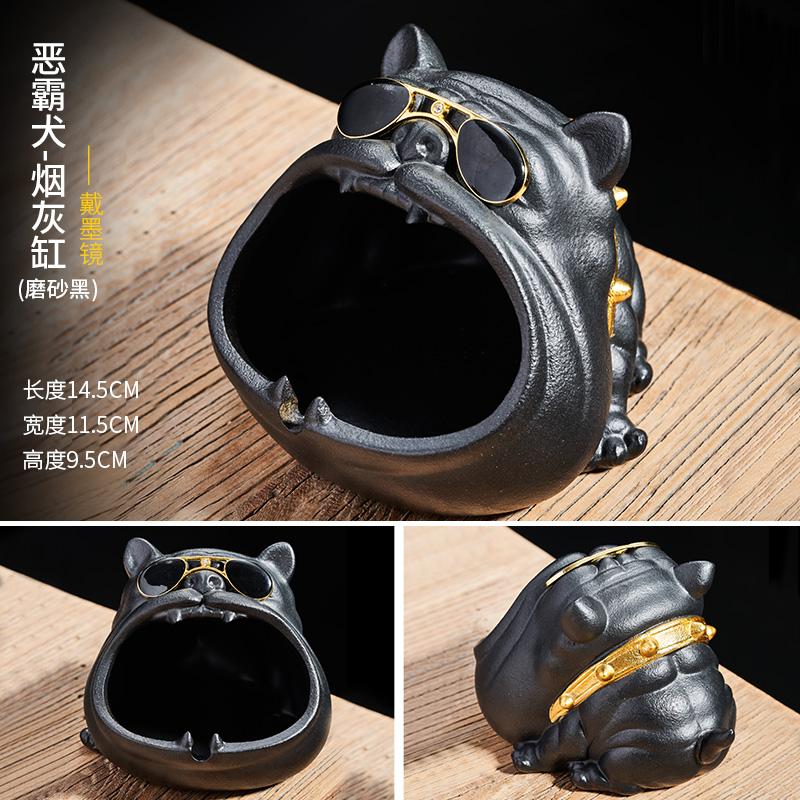 Ceramic Bulldog Ashtray and Desktop Statues are the Perfect Gifts for Home Office Decorations for Men portable ashtray