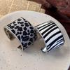 Metal Wide Bangle Leopard Print Bangles Alloy Jewelry Wide Cuff Bracelets  American Style