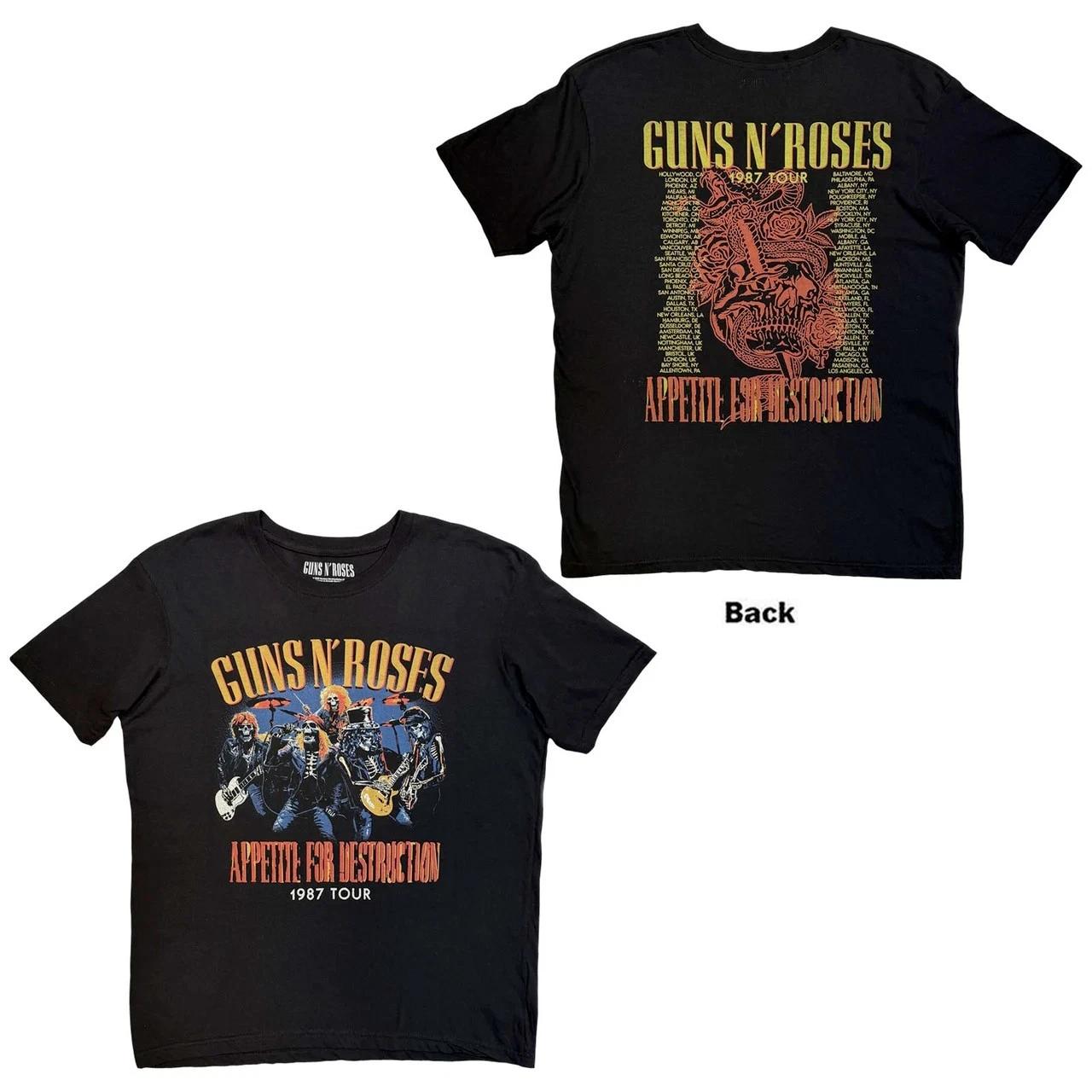 Guns N Roses - Skeleton 1987 Tour - Black t-shirt XL