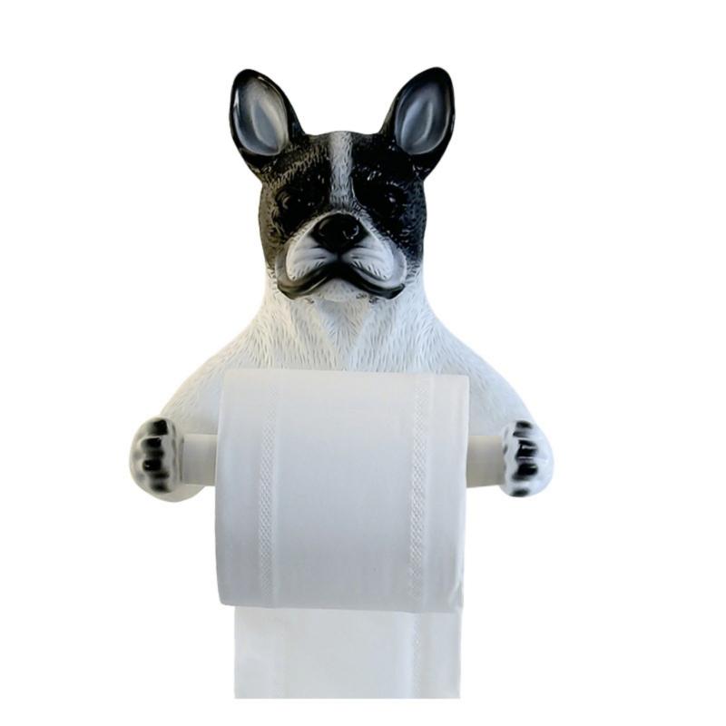 Space Saving Wall Mounted French Bulldog Towel Rack for Organizing Bathroom and Kitchen Towels Toilet Paper Holder 1