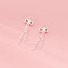 S925 Sterling Silver Bowknot Cross Chain Tassel Pendant DIY Bracelet Pendant Handmade Braided Rope Material Accessories