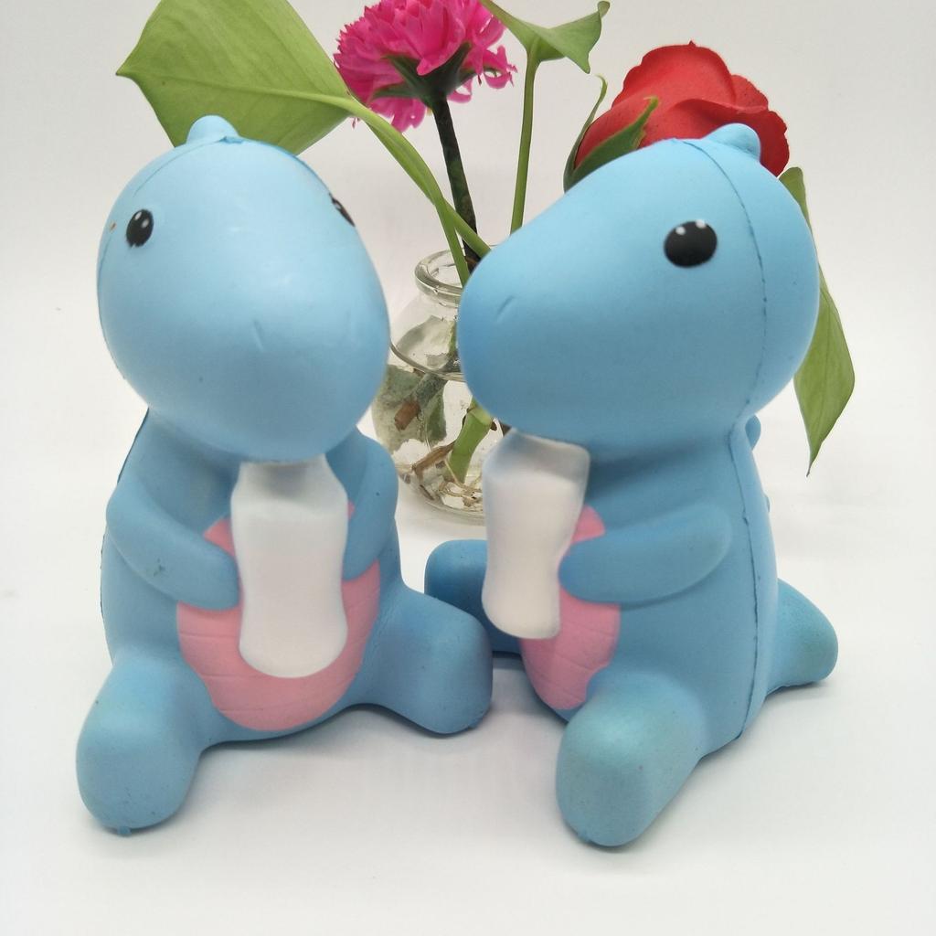 2017 Jumbo 11cm Kawaii Cute Squishy Milk Bottle Super Slow Rising Dinosaur Baby Cartoon Kids Toy