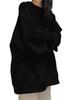Women's Oversized Capless Thin Sweatshirt - Korean Style Solid Color Lazy Spring Jacket