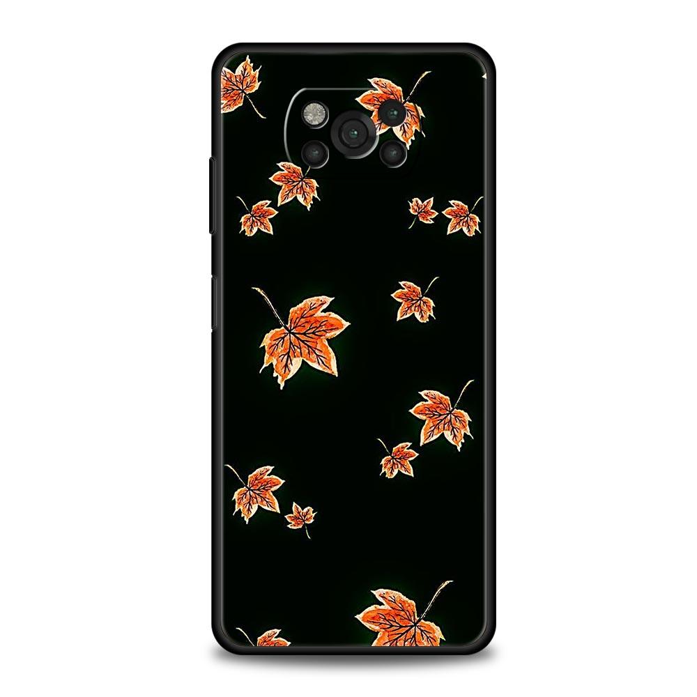 Phone Case For Xiaomi Poco X6 X5 X4 Pro 5G X3 NFC F5 F4 M5 M4 M3 F3 GT C51 C55 Cover Autumn leaves fall fox pumpkin Halloween