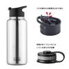 1000ml Stainless Steel Vacuum Insulated Water Bottle with Two Lids, Perfect for Travel, Outdoor Activities, and Sports, Silver