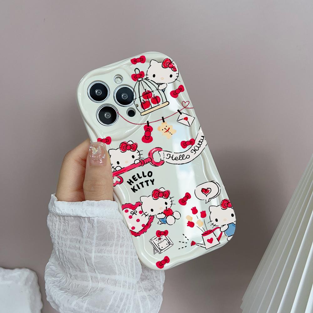 Casing For Iphone 17 16 15 Pro Max 17 Air 14 13 12 Pro Max 11 16e 15 Plus 13 mini XR Sanrio Hello Kitty Bow Bracelet Phone Case