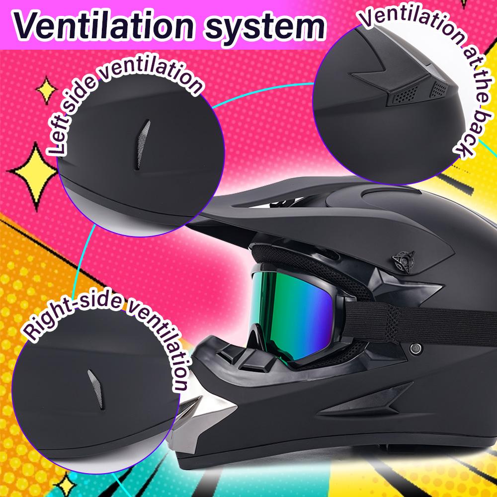 Full Face Motorcycle Helmet with Dual Lens Racing Style DOT Certified Unisex Helmet for Men and Women