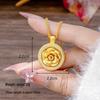 Ancient Gold Sand Eight-Treasure Compass Blessing Necklace - Chinese Retro Copper Alloy Jewelry