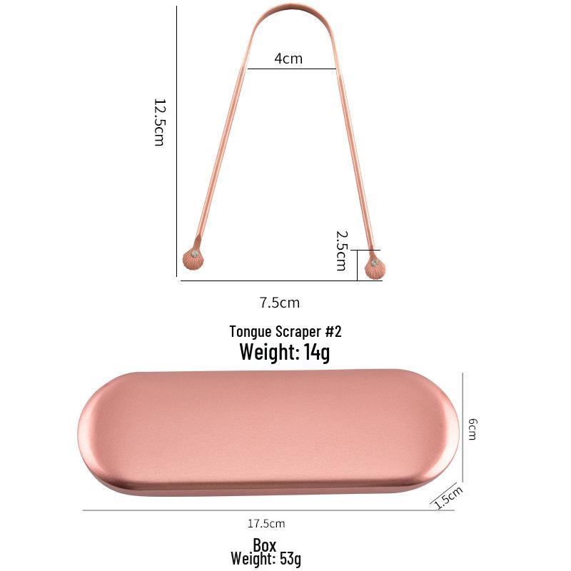 Pure Brass U-Shaped Tongue Scraper and Cleaner for Bad Breath and Thick Coating
