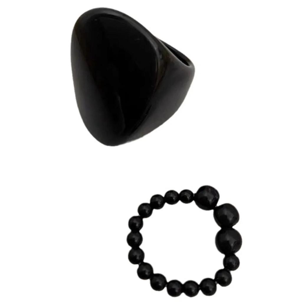 Anelli Punk Trasparenti in Resina Vintage Coreani Neri Anello Geometrico Irregolare Acrilico Chic Hip Hop per Gioielli Regali Uomini