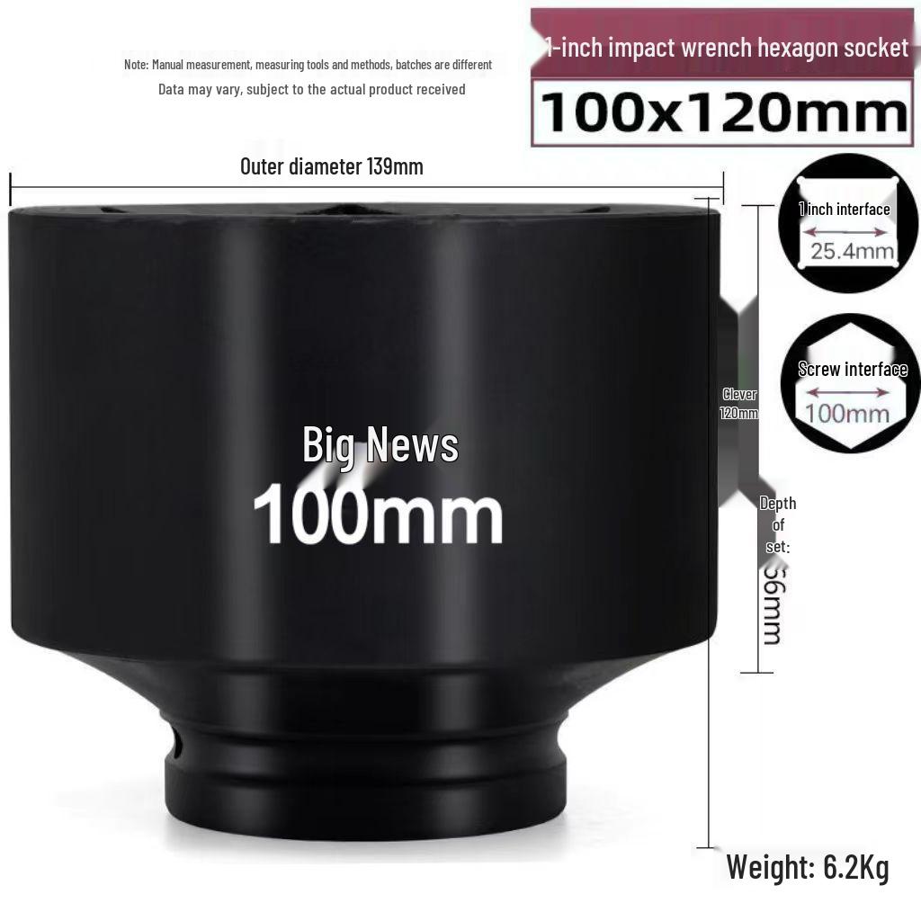 1-Inch Heavy-Duty Air Impact Wrench with Extended Electric Pneumatic Socket for Truck Tires