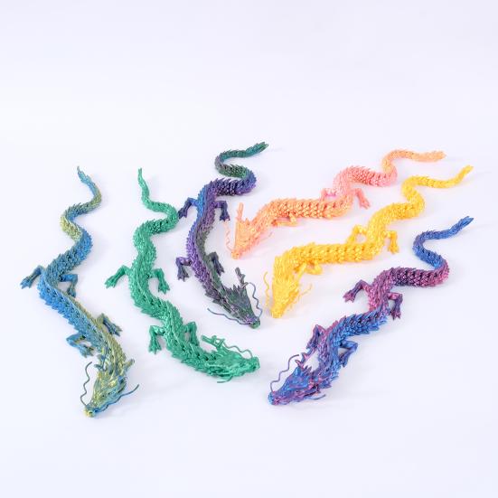 Socha čínského draka 3D tištěná figurka draka s pohyblivými klouby Dekorace na stůl se sochou draka pro domácí kancelář