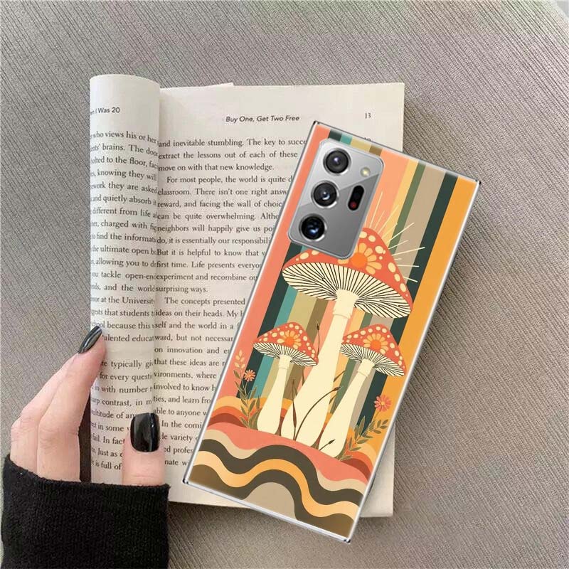 Boho Hippy Mushroom Sunrise Phone Case for Samsung A17 A37 A57 A54 A14 A24 A34 A07 A04S A02S A12 A22 A32 A52S A16 A26 A36 A56 A7