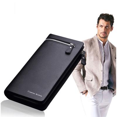 Mode Leder Männer Brieftasche Marke Zipper Geldbörse Brieftasche Kupplung Stil Bifold Geldbörse Kartenhalter