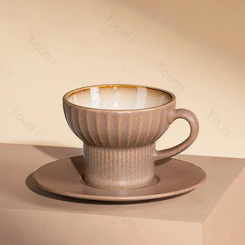 Chinese Style Ceramic Mugs Light Luxury Coffee Shop Unique Coffee Cups Household Breakfast Milk Cup Exquisite Office Tea Set