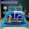 Golden State Warriors Pattern Bedding Uilt Set Uilt Cover Pillowcase Home Decoration Birthday Gift (1 * Duvet Cover + 2 * Pillowcase Without Core)