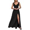 Patchwork Cotton Blend Sleeveless Dress Round Neck Flared Hem For Beach Parties