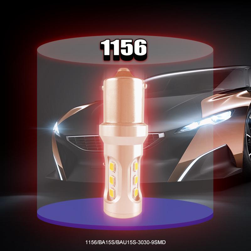 2PCS Car Tail Light LED BA15S Auto Brake Reverse Lamp DRL Rear Parking Bulbs