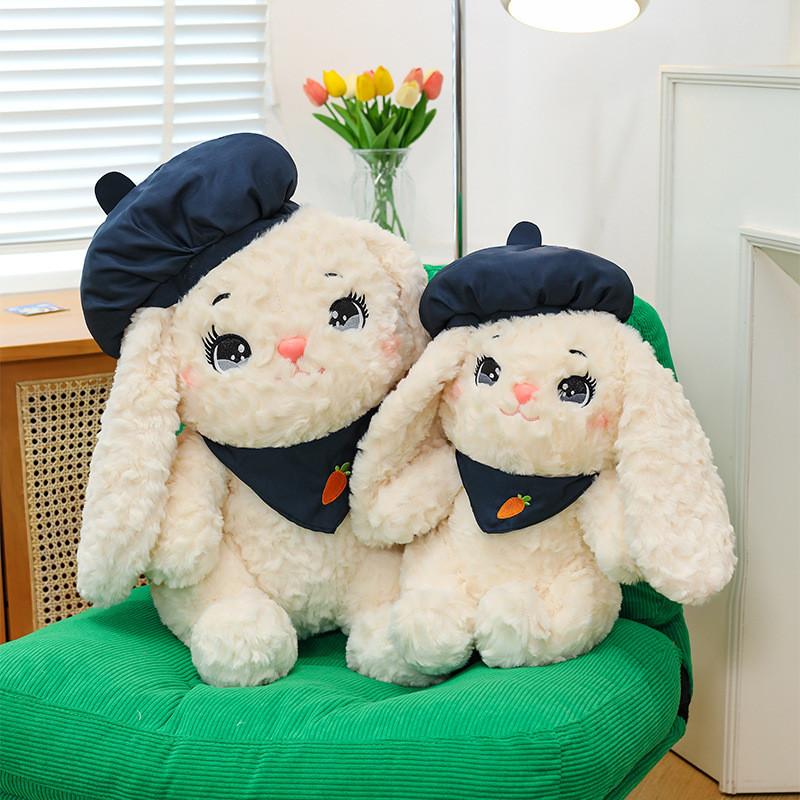 Beret Cartoon Cute Rabbit With Carrot Pattern Scarf Plush Toy Children For