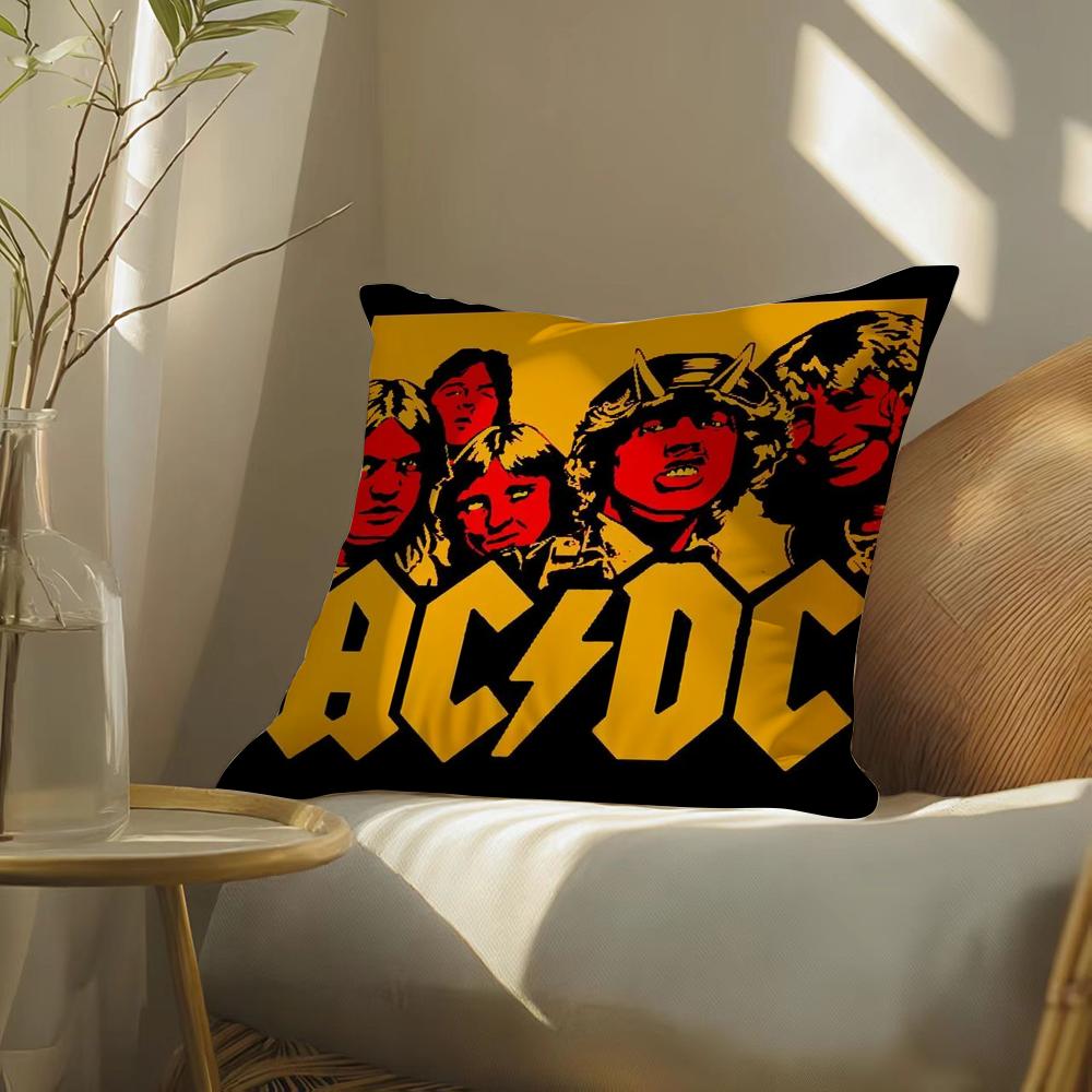 ACDC Band Klassisch Vintage Kissenbezug Seidig Elegant Komfort Sofa Bett Unsichtbarer Reißverschluss