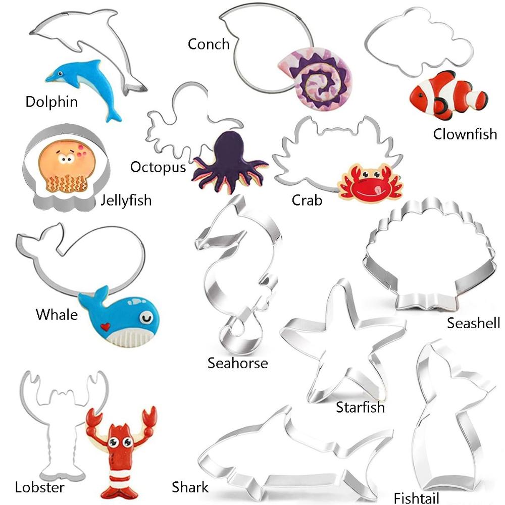 Fondant Dough DIY Kitchen Under the Sea Baking Tools Ocean Creatures Cookie Cutter Biscuit Mold