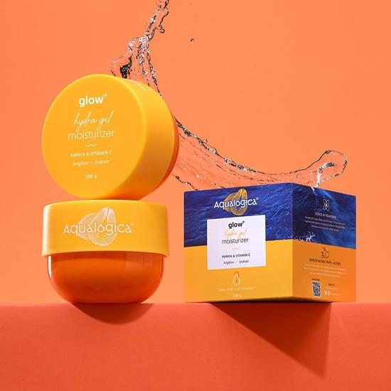 Aqualogica Hydra Glow Duo | Crème solaire Glow+ Dewy + Gel hydratant Glow+ Hydra | Hydratation intense 24 h | Fini rosé | Protection SPF 50+ et PA++++