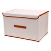 Fabric Storage Bin With Lid Foldable Oxford Fabric Water Proof Coating Spacious Stackable Fabric Storage Bin Beige