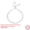 EFFIE QUEEN 100% 925 Sterling Silver 14k Gold Baroque Pearl Beads Ball Chain Bracelet Natural Jewelry for Women Banquet GPB09