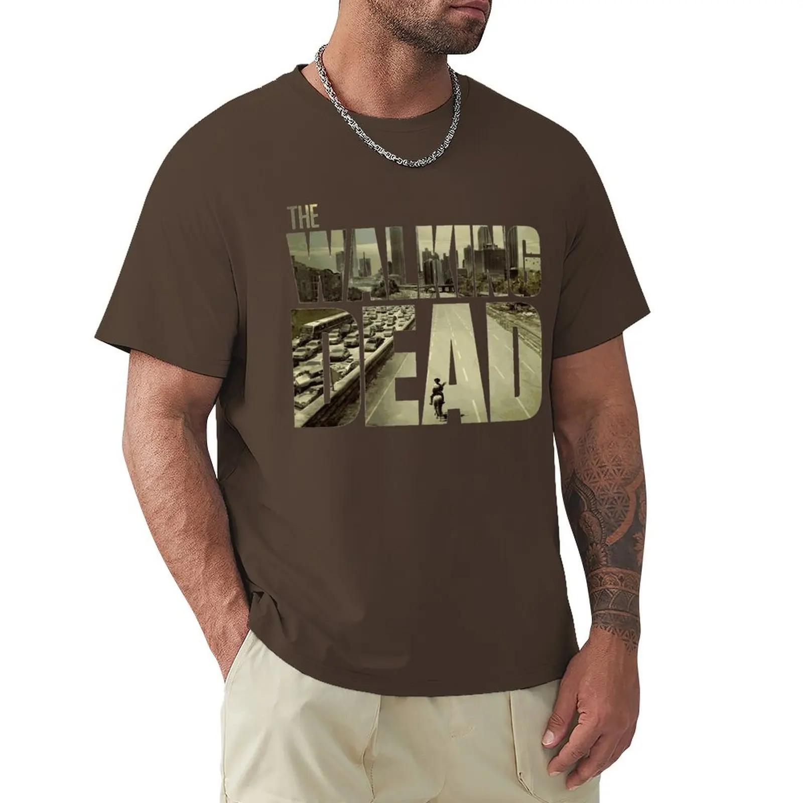 

Футболка The Walking Dead Модна чоловіча футболка з коротким рукавом Бавовняна футболка на замовлення Топ хлопця Крутий XXXXL хакі