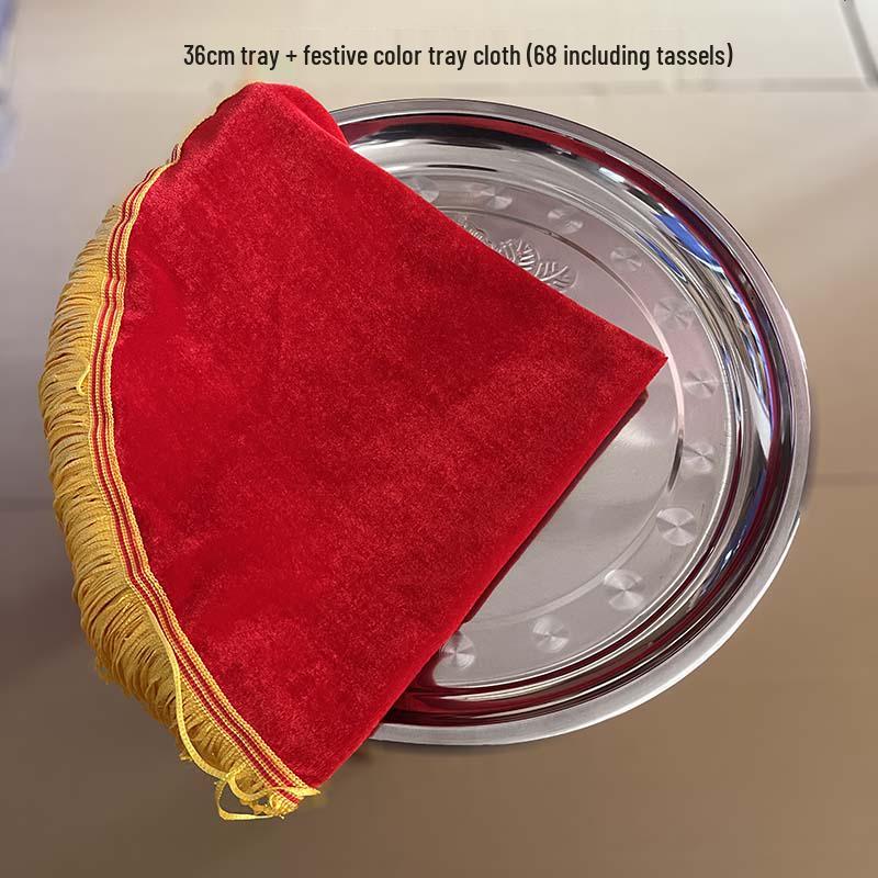Roter Samt Satin Quaste Jubiläumszeremonie Tablett Tuch