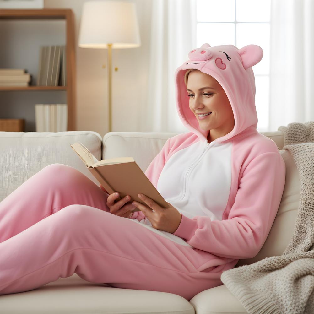 Pyjama Onesie Kigurumi Kostüm Verkleidung Rosa Schweinchen Xxl: 185 - 195cm