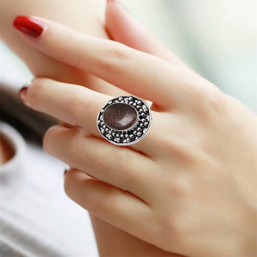 Sunstone Gemstone Handmade Silver Jewelry  "8"