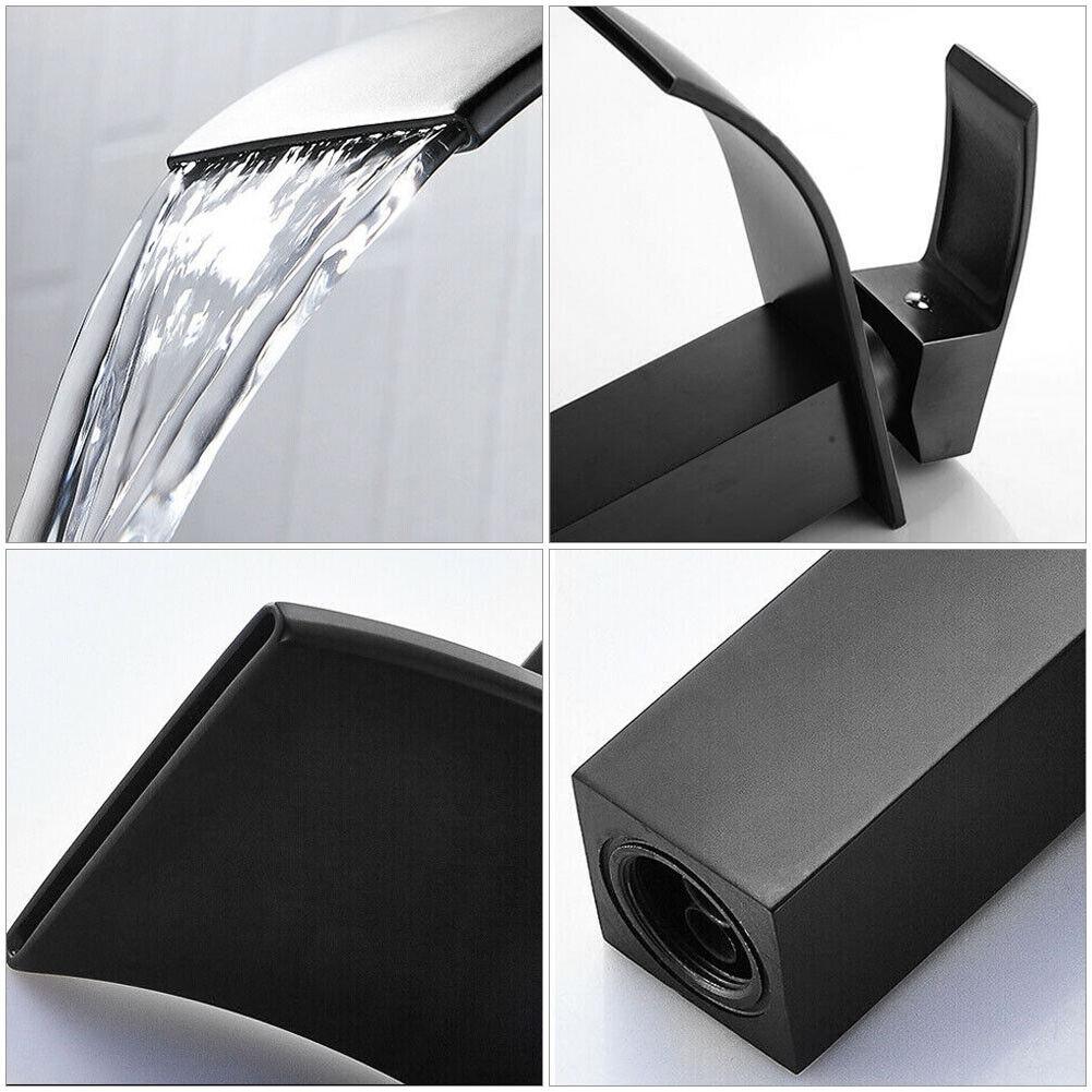 Bathroom Basin Faucet Waterfall Deck Mounted Cold and Hot Water Mixer Tap