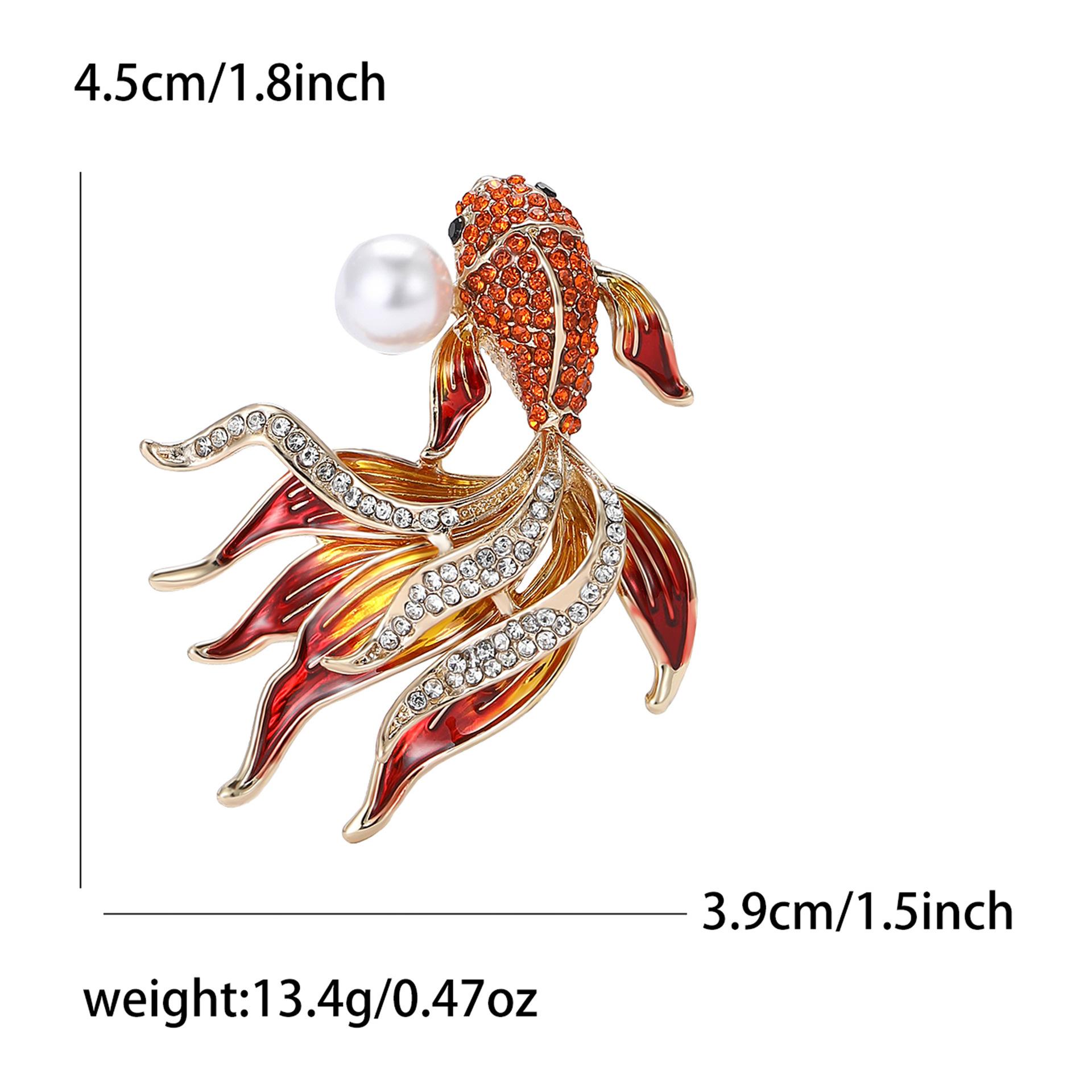 

Брошь в виде золотой рыбки из сплава со стразами Niche High-End для мужчин и женщин, кардиган, пальто, корсаж, ювелирные изделия, булавка